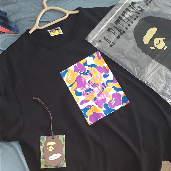 【2022A/W新作★送料無料】 BAPE×Anti Social Social Club カモパーカー グリーン パーカー